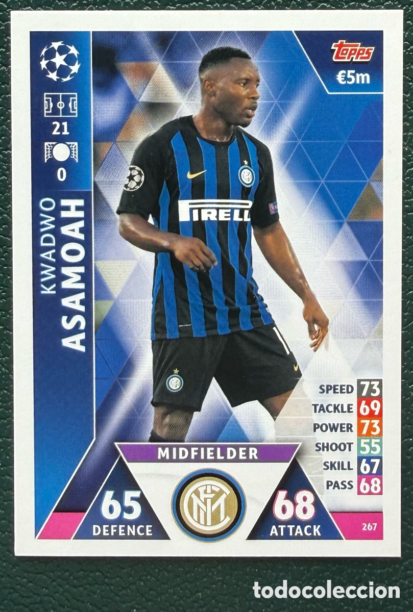 Fu&szlig;ball-Sticker: 267 KWADWO ASAMOAH INTER DE MILAN FICHAS ALBUM MATCH ATTAX CHAMPIONS TOPPS 2018 2019 18 19