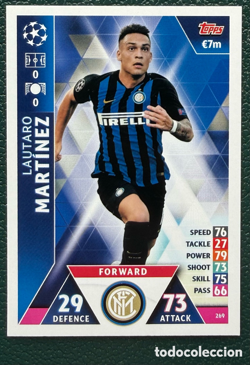 Fu&szlig;ball-Sticker: 269 LAUTARO MARTINEZ INTER DE MILAN FICHAS ALBUM MATCH ATTAX CHAMPIONS TOPPS 2018 2019 18 19