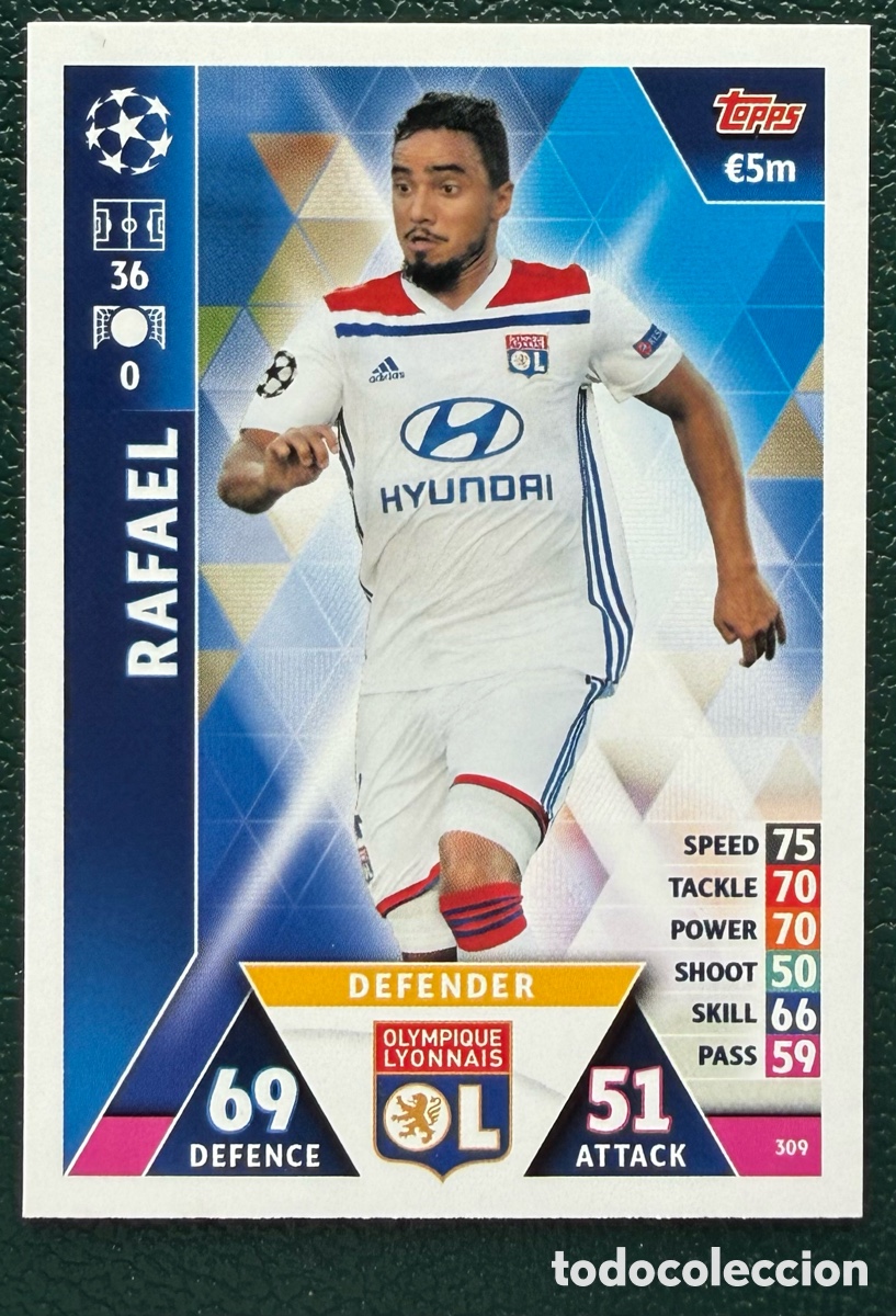 Cromos de F&uacute;tbol: 309 RAFAEL OLYMPIQUE LYONNAIS FICHAS ALBUM MATCH ATTAX CHAMPIONS TOPPS 2018 2019 18 19