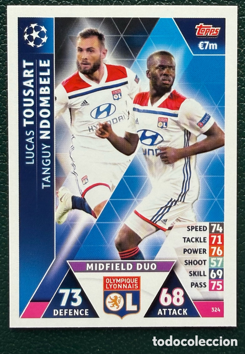 Cromos de F&uacute;tbol: 324 TOUSART / NDOMBELE OLYMPIQUE LYONNAIS FICHAS ALBUM MATCH ATTAX CHAMPIONS TOPPS 2018 2019 18 19