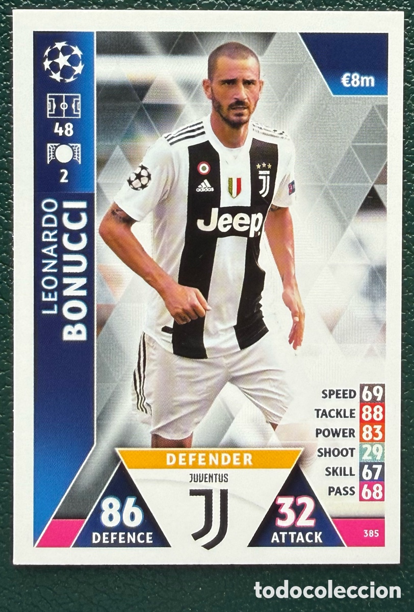 Football Stickers: 385 LEONARDO BONUCCI JUVENTUS FICHAS ALBUM MATCH ATTAX CHAMPIONS TOPPS 2018 2019 18 19