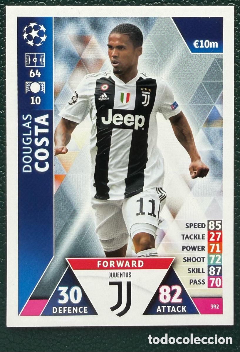 Cromos de F&uacute;tbol: 392 DOUGLAS COSTA JUVENTUS FICHAS ALBUM MATCH ATTAX CHAMPIONS TOPPS 2018 2019 18 19