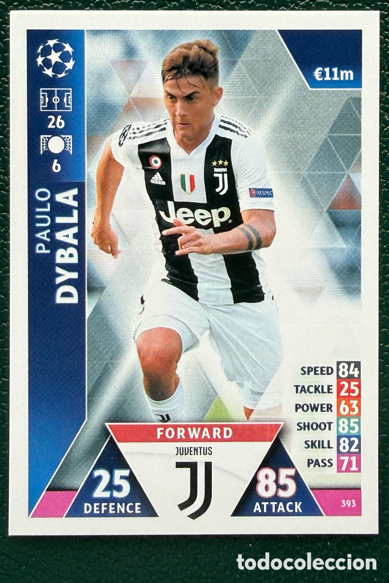 Cromos de Futebol: 393 PAULO DYBALA JUVENTUS FICHAS ALBUM MATCH ATTAX CHAMPIONS TOPPS 2018 2019 18 19