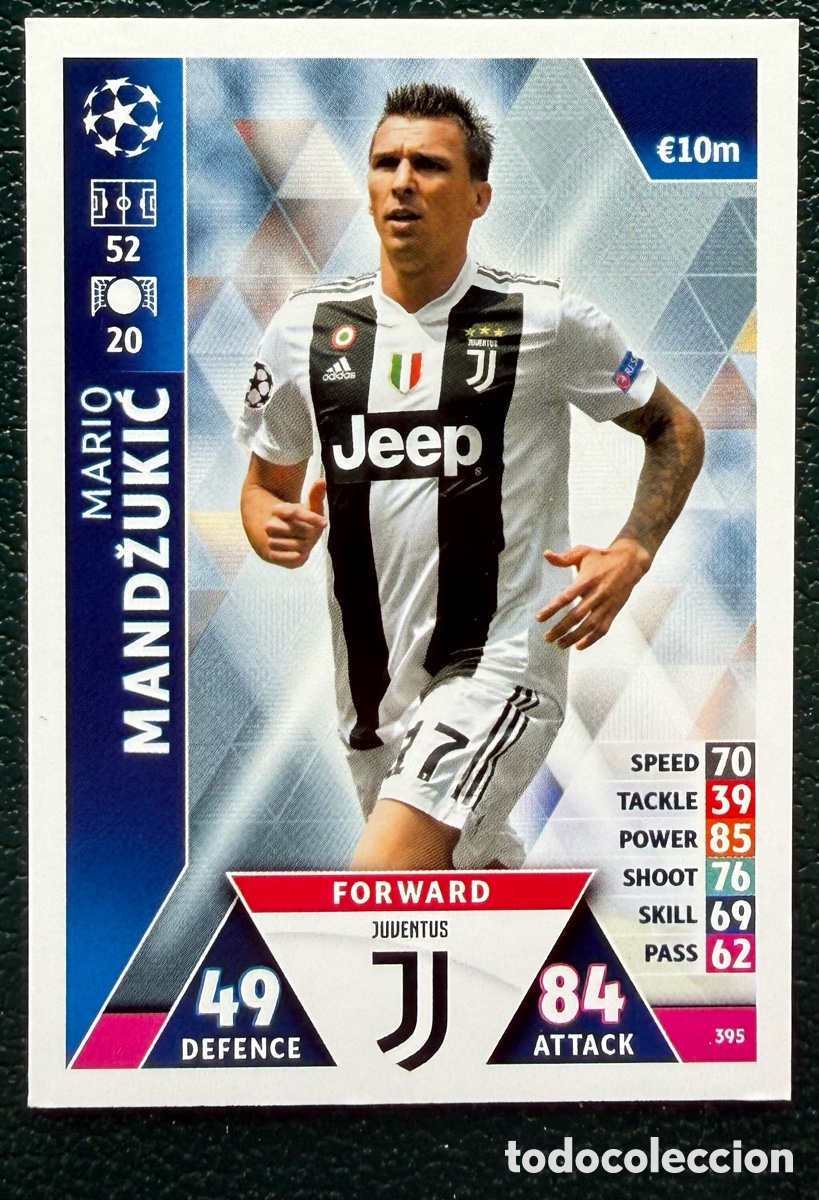 Cromos de Futebol: 395 MARIO MANDZUKIC JUVENTUS FICHAS ALBUM MATCH ATTAX CHAMPIONS TOPPS 2018 2019 18 19