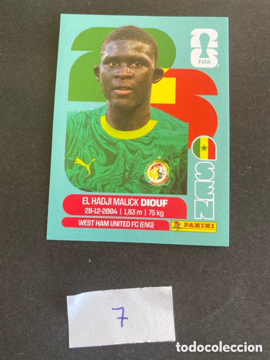Cromos de F&uacute;tbol: Cromo Senegal Mundial 2026 N*7 nuevo