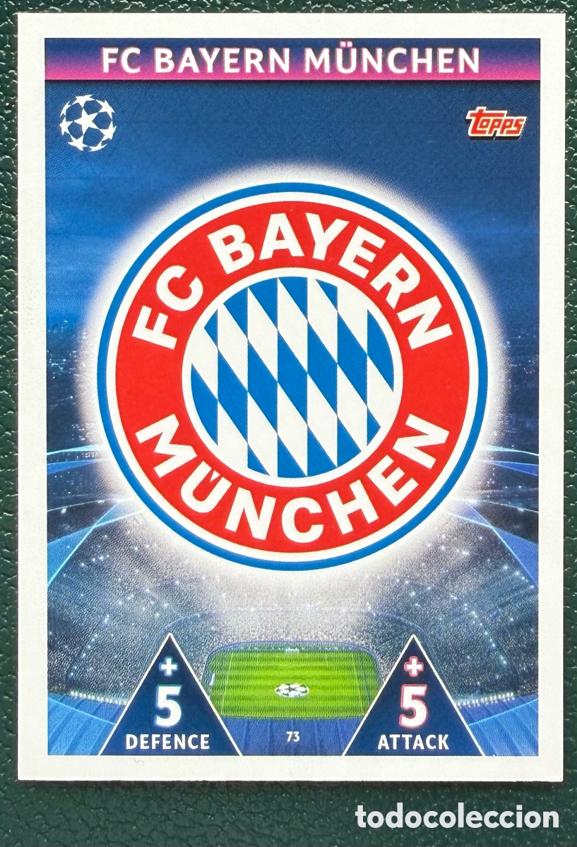 Cromos de F&uacute;tbol: 73 ESCUDO FC BAYERN MUNICH FICHAS ALBUM MATCH ATTAX CHAMPIONS TOPPS 2018 2019 18 19