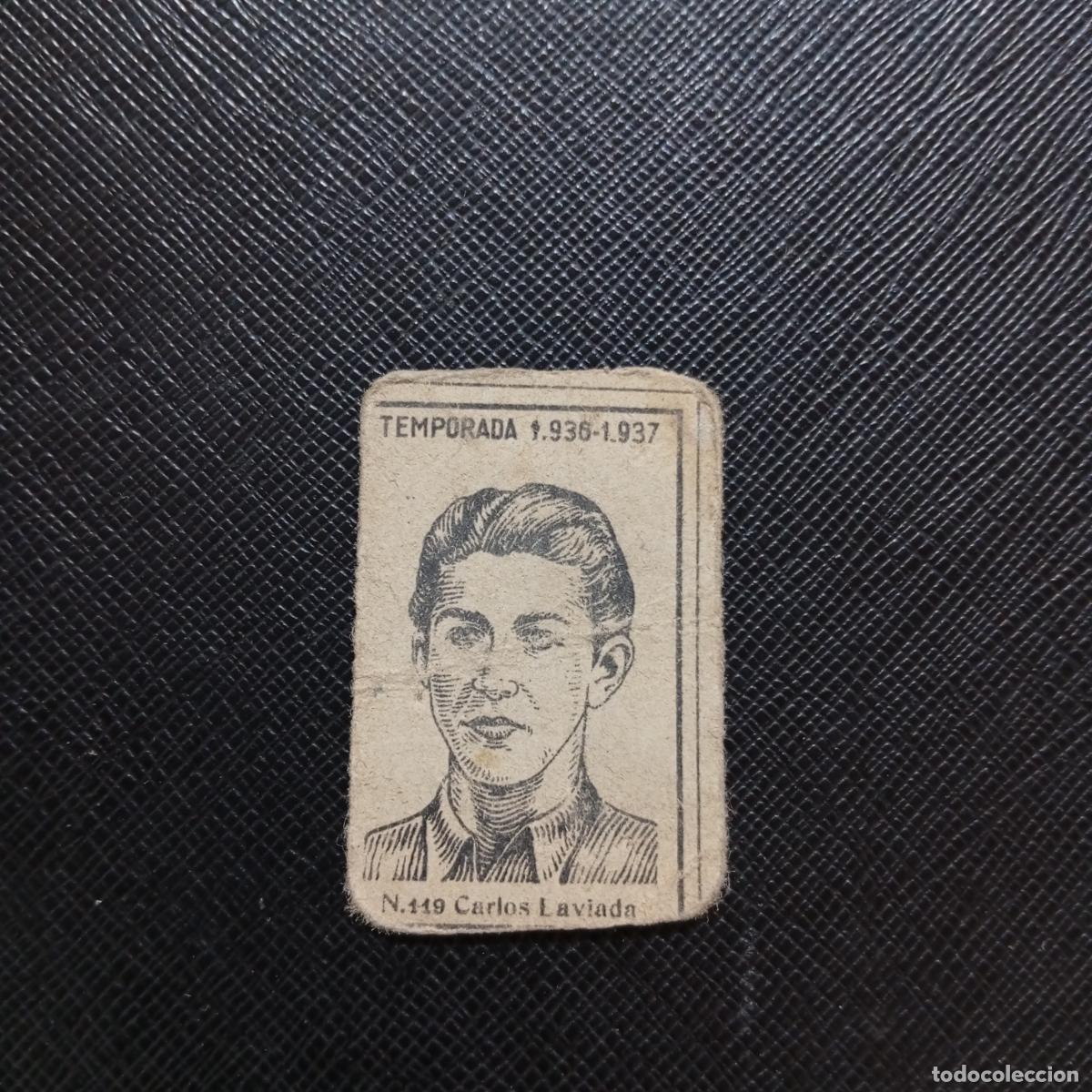 Cromos de F&uacute;tbol: 119 CARLOS LAVIADA OVIEDO CERILLAS Y FOSFOROS 1936 1937 FUTBOL LIGA 36 37 CROMO - A184 PG31