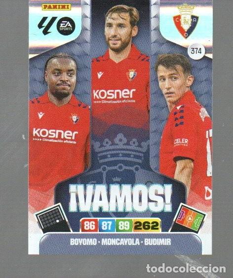 Cromos de F&uacute;tbol: CROMO DE XL ADRENALYN PANINI LA LIGA 2025/26 N&ordm; 374 ATHLETIC BILBAO VAMOS BOYOMO MONCAYOLA BUDIMIR