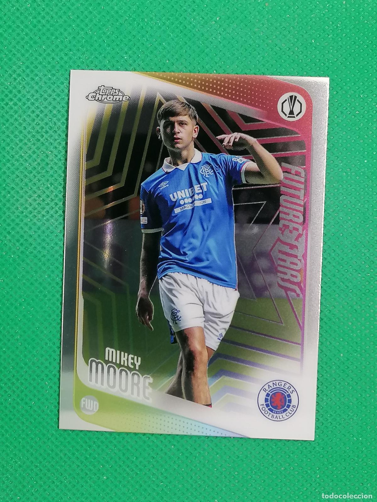 Cartes &agrave; collectionner de Football: 56 MIKEY MOORE RANGERS FUTURE STARS ⚽ TOPPS CHROME UCC 25 26 2025 2026 ⚽