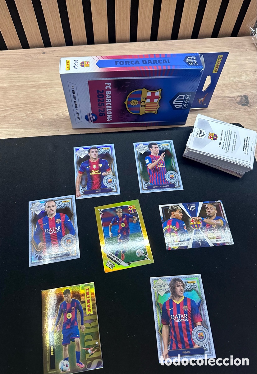 Figurine di Calcio: Colecci&oacute;n panini club fc Barcelona 2025/2026. Lamine gold, Pedri SUPREME&hellip;(leer)