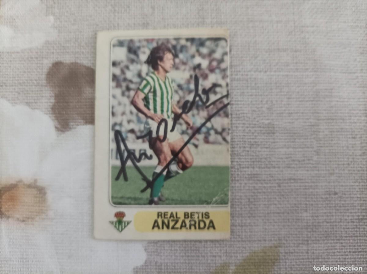 Football Stickers: Cromo futbol firmado Anzarda Betis
