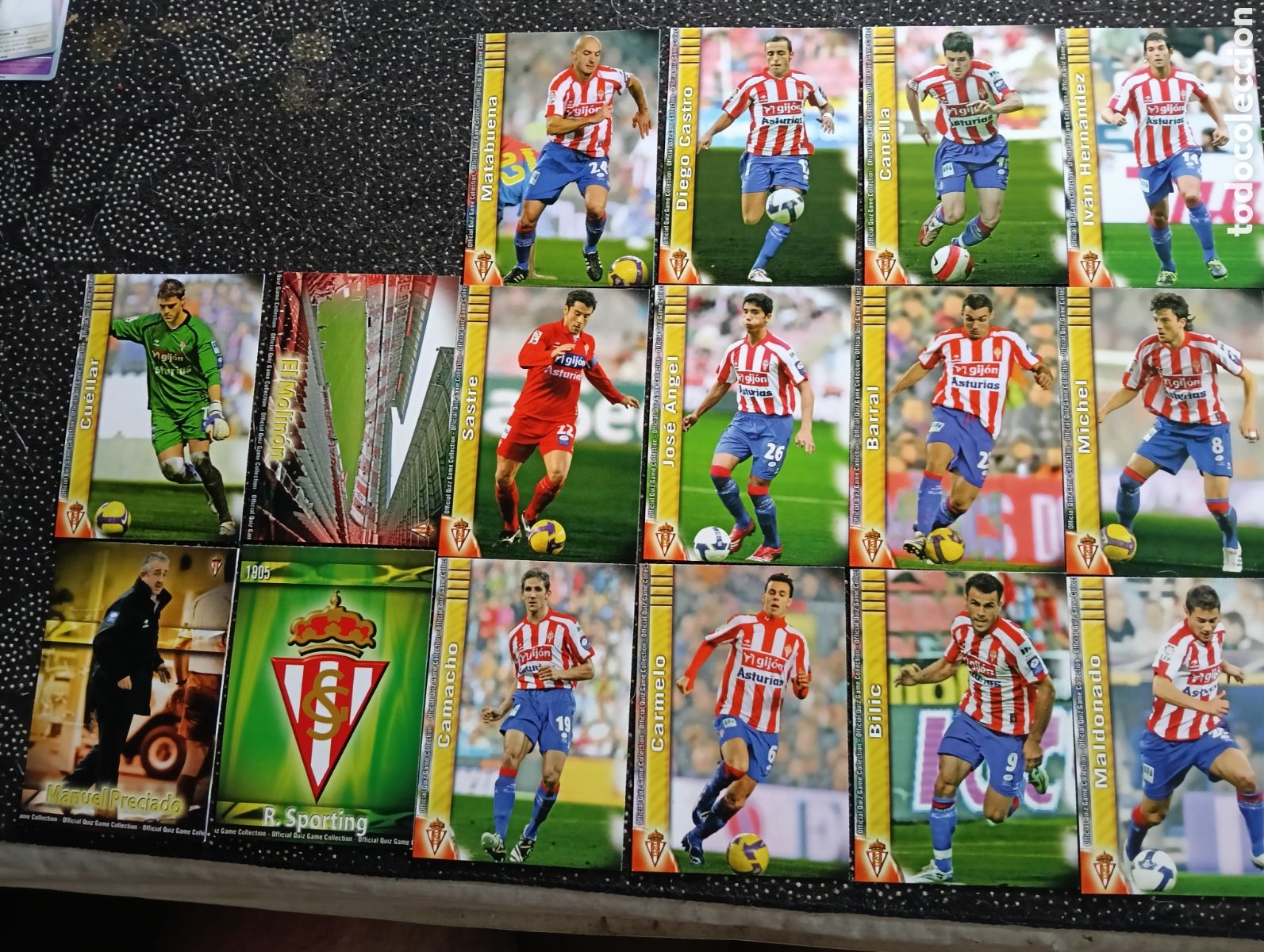 Cromos de F&uacute;tbol: 16 cromos diferentes del REAL SPORTING liga 2009-10, en buen estado