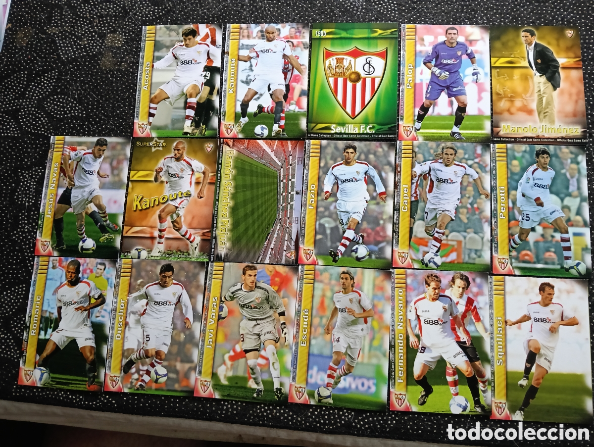 Figurine di Calcio: 18 cromos diferentes del SEVILLA F.C. liga 2009-10, en buen estado