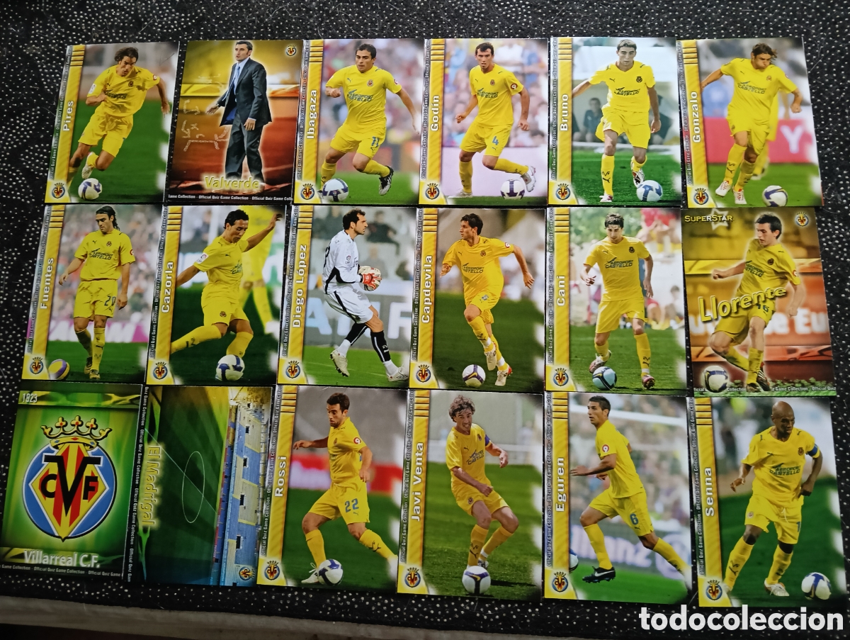 Cromos de F&uacute;tbol: 18 cromos diferentes del VILLARREAL C.F. liga 2009-10, en buen estado