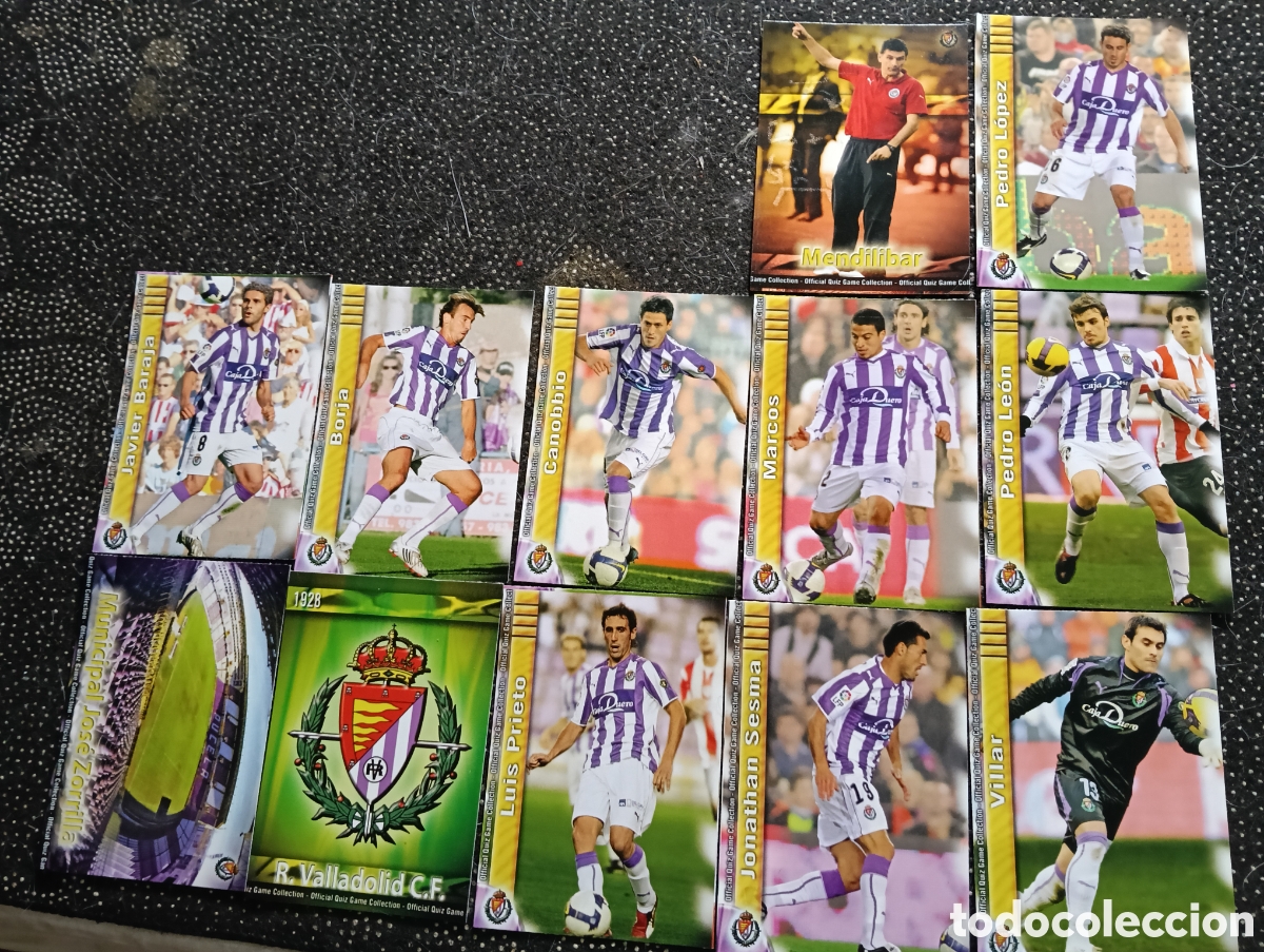 Cromos de F&uacute;tbol: 12 cromos diferentes del REAL VALLADOLID C.F. liga 2009-10, en buen estado