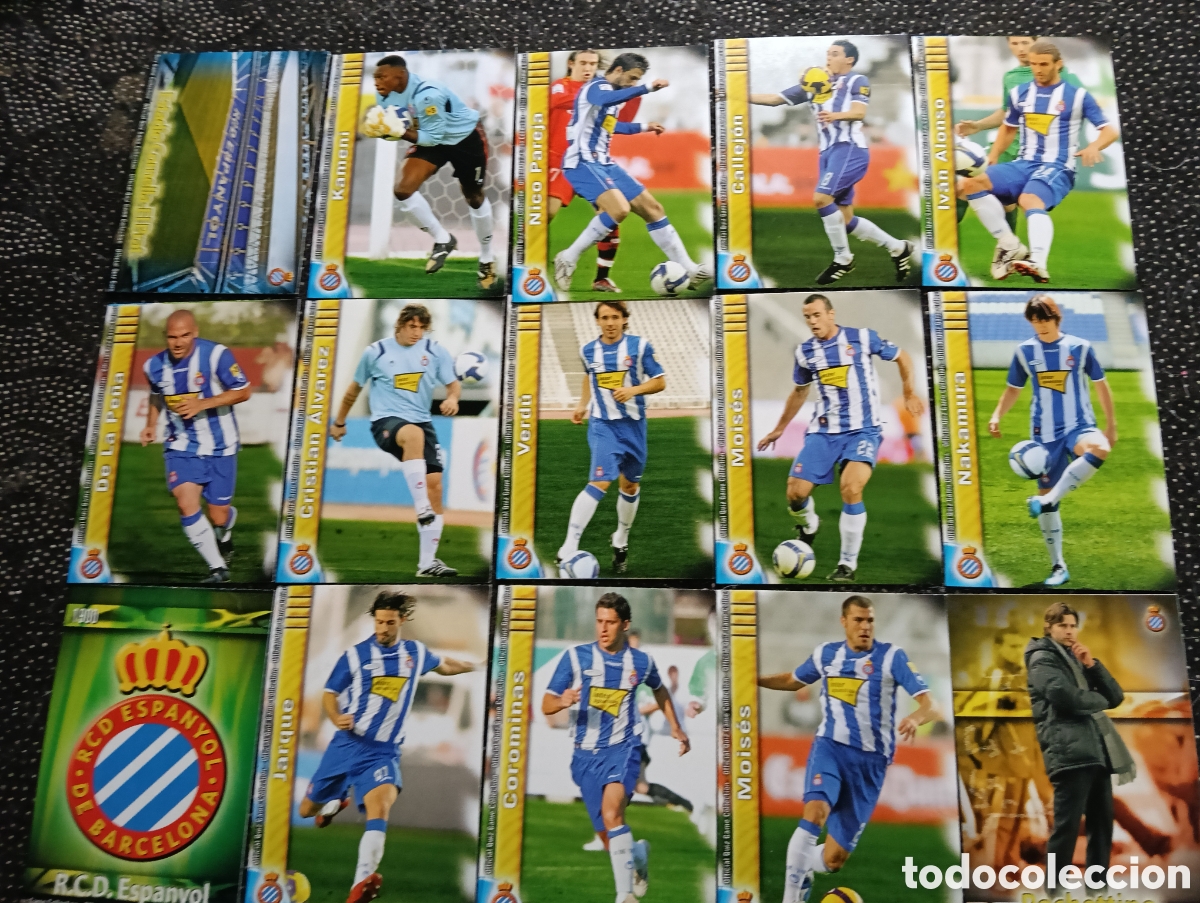 Cromos de F&uacute;tbol: 15 cromos diferentes del R.C.D. ESPA&Ntilde;OL liga 2009-10, en buen estado