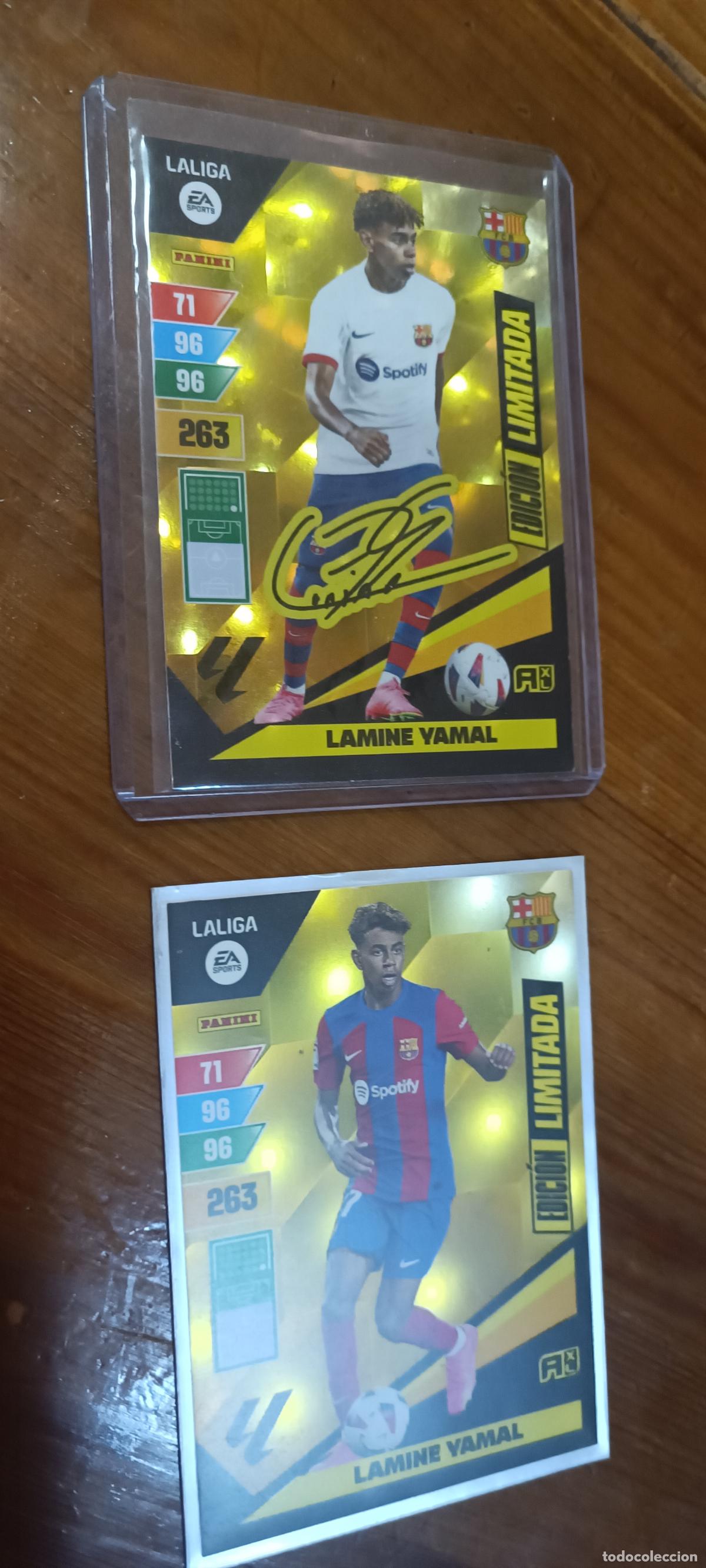 Cromos de F&uacute;tbol: 2 CROMOS LAMINE YAMAL FIRMADA EDICION EDICION LIMITADA 23 24 PREMIUM 2023 2024 PANINI