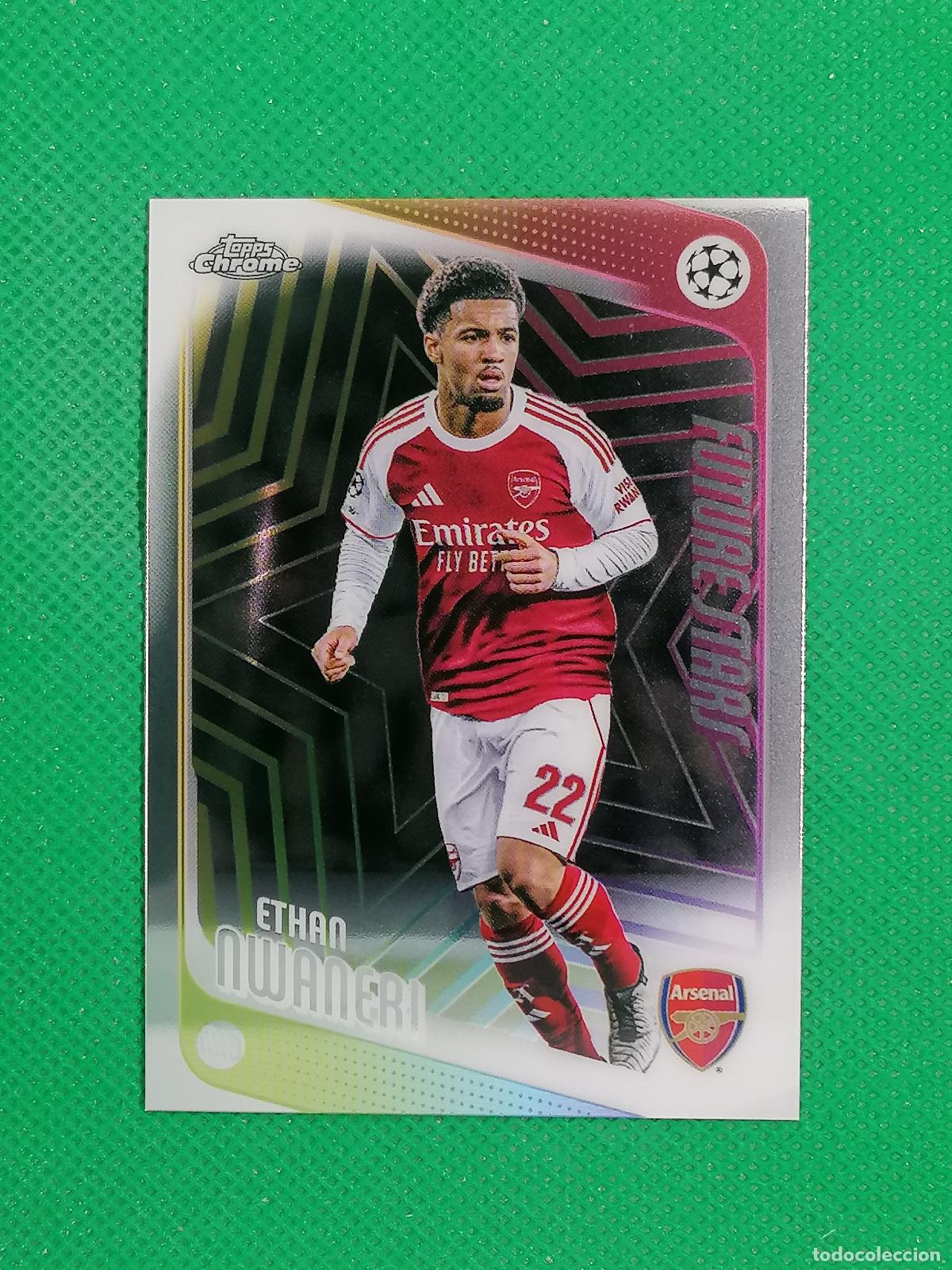 Cromos de F&uacute;tbol: 21 ETHAN NWANERI ARSENAL FUTURE STARS ⚽ TOPPS CHROME UCC 25 26 2025 2026 ⚽