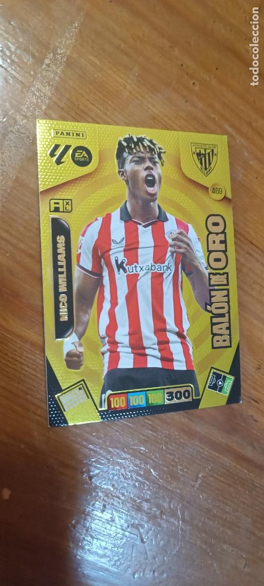 Cromos de F&uacute;tbol: Carta de Adrenalyn 25/26 Bal&oacute;n de oro Nico Williams