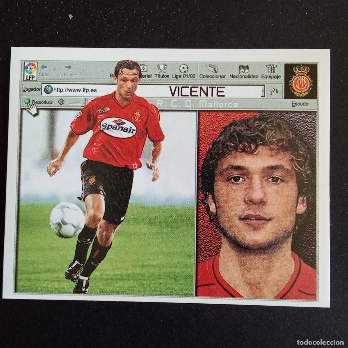 Cromos de F&uacute;tbol: CROMO LIGA 2001 2002 01 02 EDICIONES ESTE ULTIMOS FICHAJES N 3 VICENTE MALLORCA NUNCA PEGADO