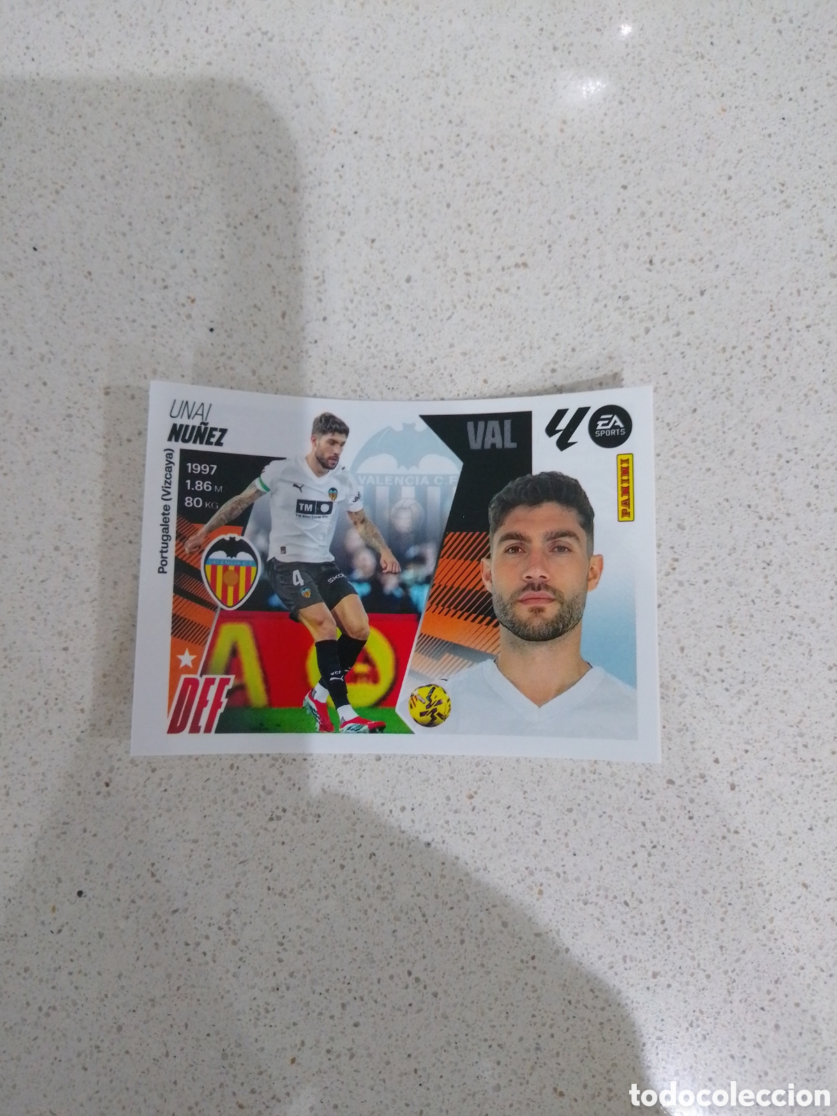 Cromos de F&uacute;tbol: CROMO N&Uacute;MERO 34 N&Uacute;&Ntilde;EZ VALENCIA. MERCADO DE INVIERNO LIGA ESTE 25/26.