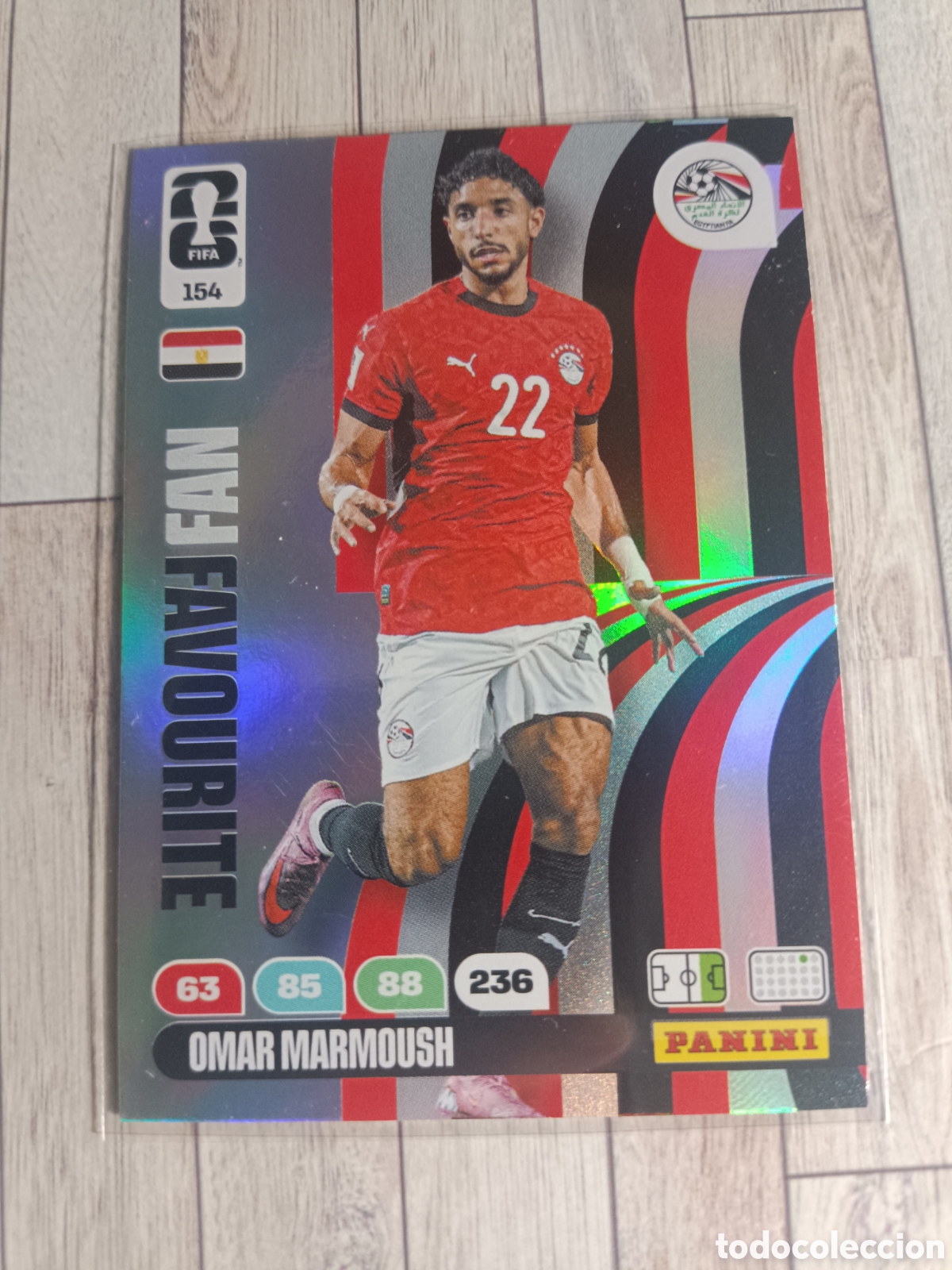 Cromos de F&uacute;tbol: 154 OMAR MARMOUSH EGIPTO FAN FAVOURITE ADRENALYN XL MUNDIAL FIFA WORLD CUP 2026 PANINI