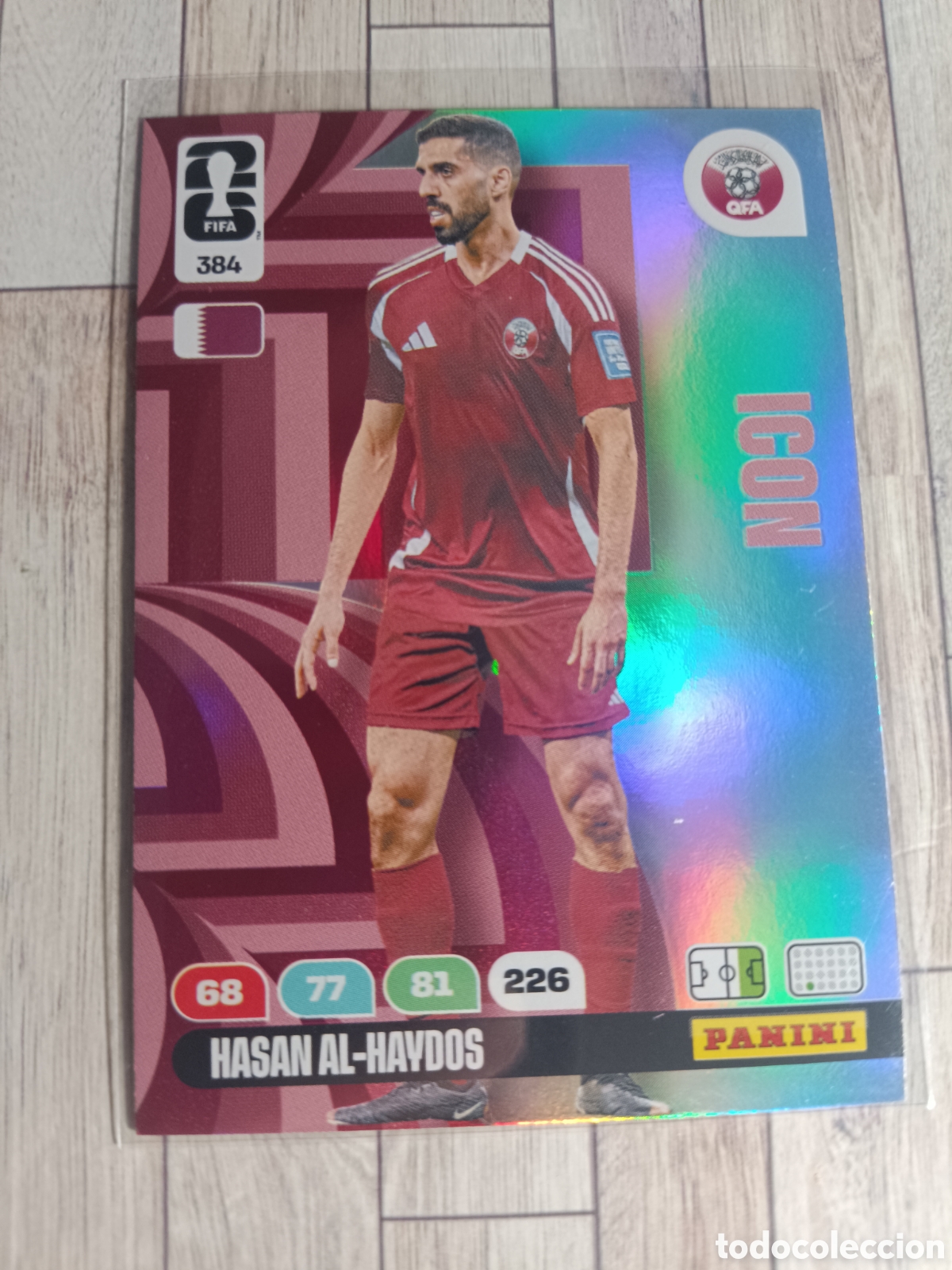 Fu&szlig;ball-Sticker: 384 HASAN AL-HAYDOS QATAR ICON ADRENALYN XL MUNDIAL FIFA WORLD CUP 2026 PANINI
