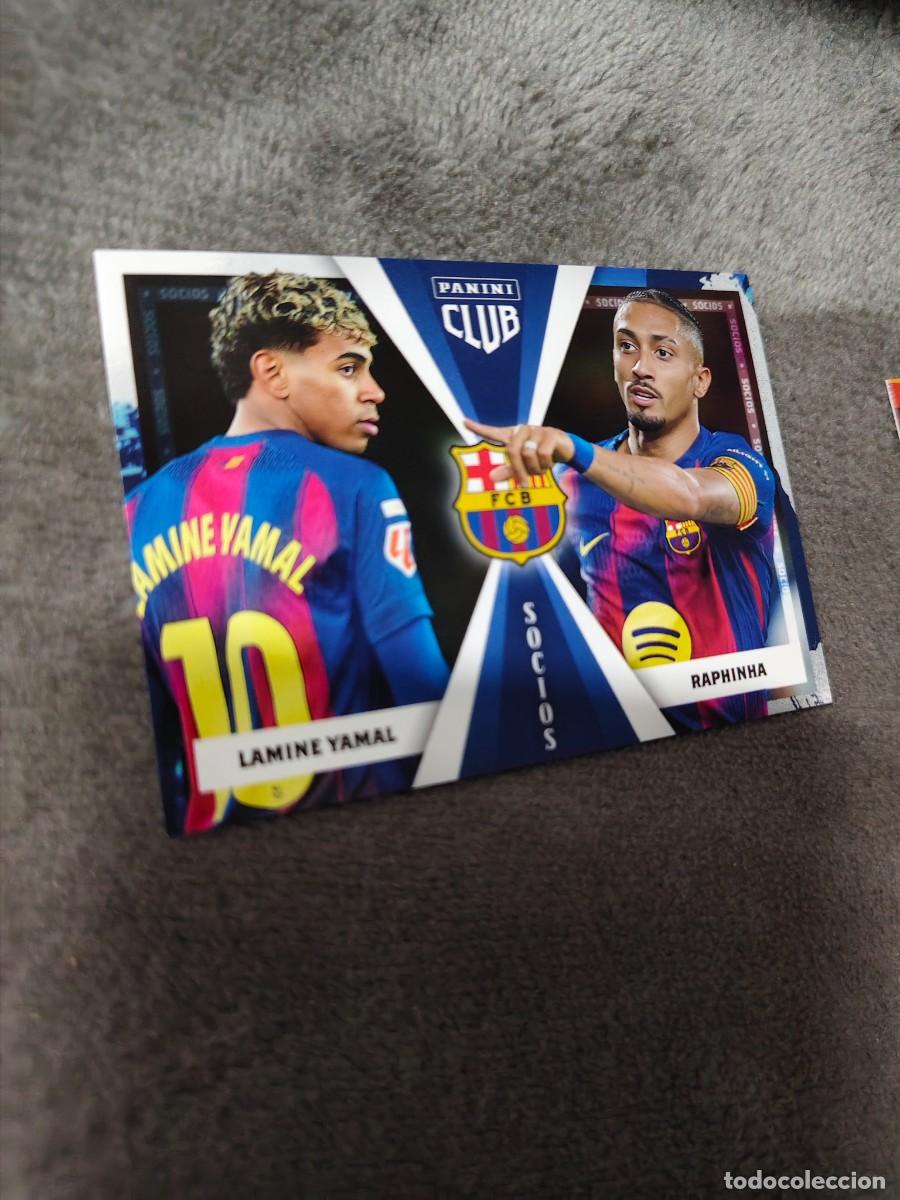 Cromos de F&uacute;tbol: 50 PANINI CLUB BARCELONA 25 26 LAMINE YAMAL / RAPHINHA SOCIOS 2025 2026