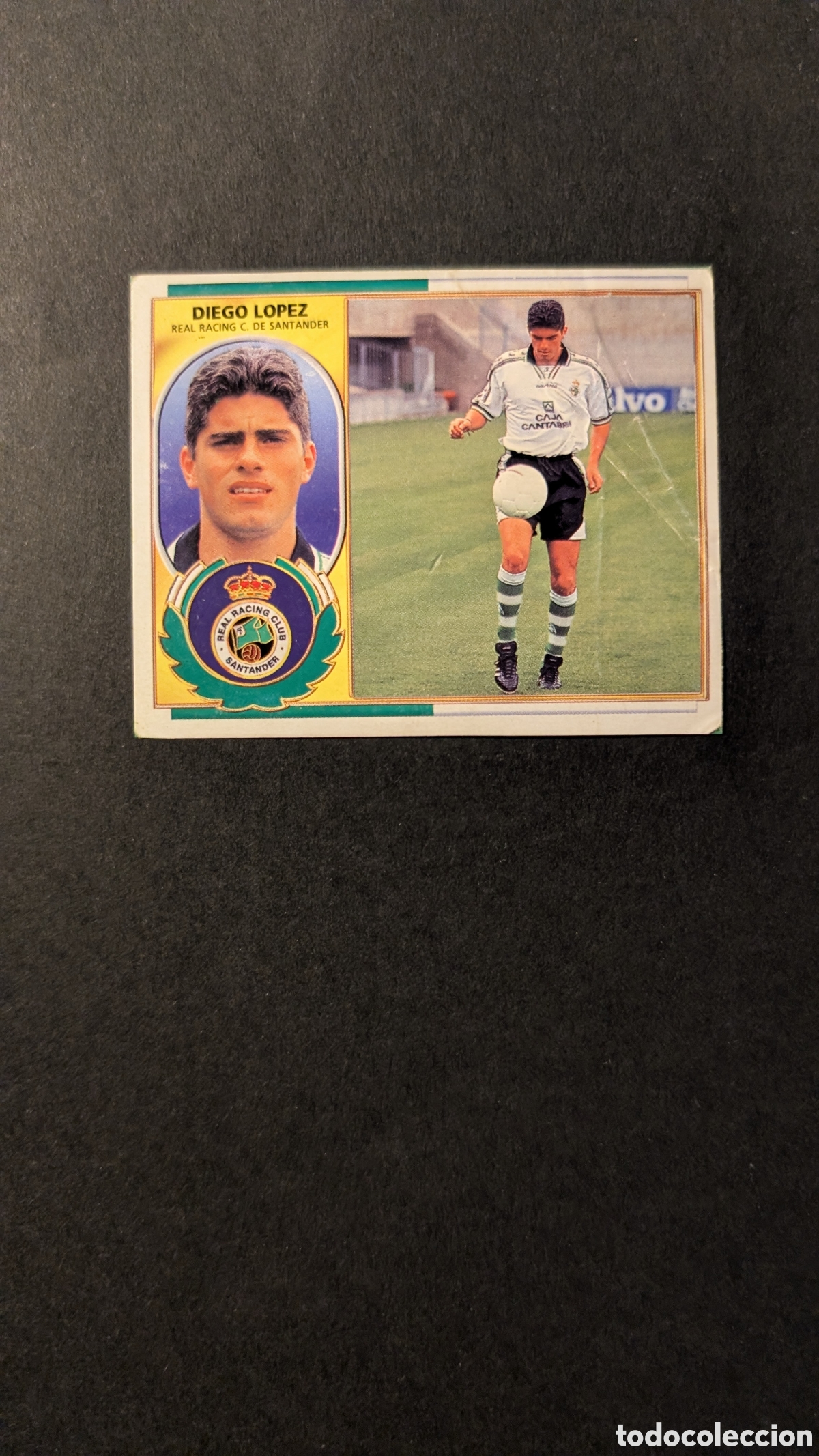 Fu&szlig;ball-Sticker: DIEGO LOPEZ RACING SANTANDER FICHAJE 34 LIGA ESTE 1996/97 96 97 RECORTADO