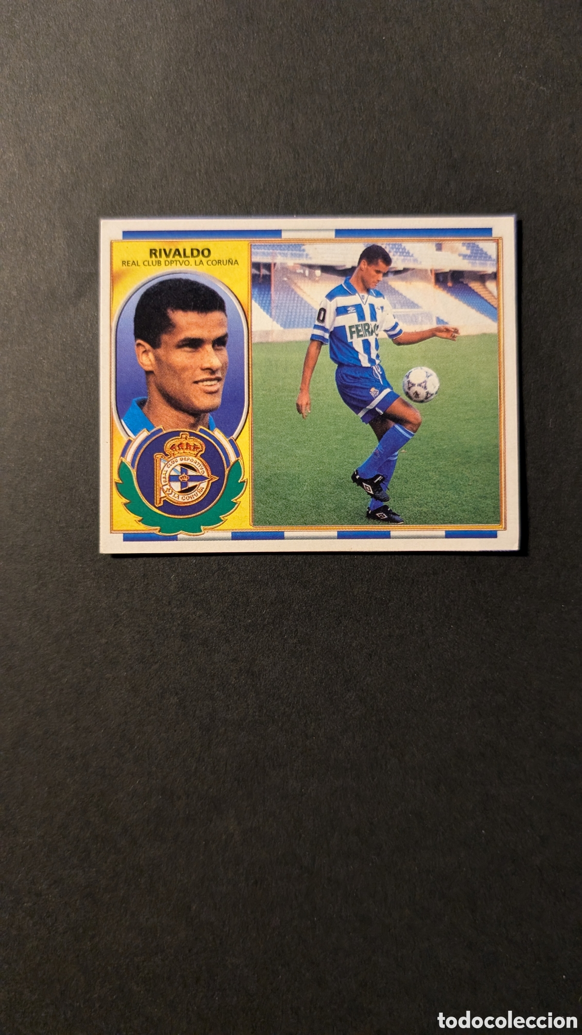 Fu&szlig;ball-Sticker: RIVALDO DEPORTIVO VERSION COLOCA LIGA ESTE 1996/97 96 97 RECORTADO