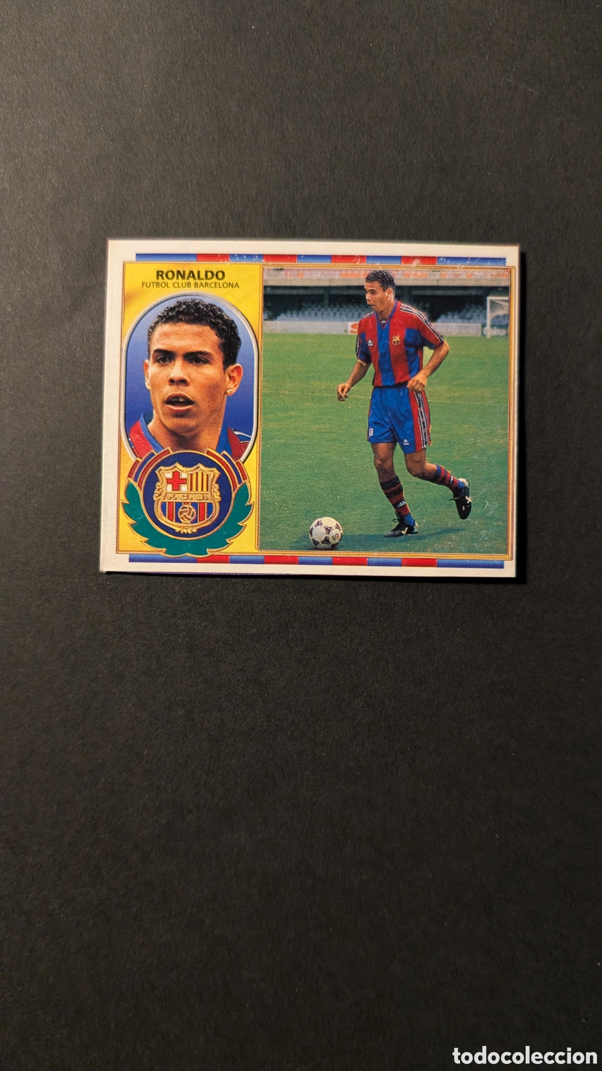 Fu&szlig;ball-Sticker: RONALDO ROOKIE BARCELONA VERSION LIGA ESTE 1996/97 96 97 RECORTADO