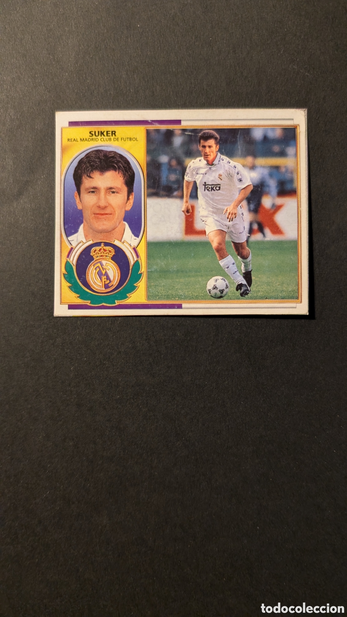 Fu&szlig;ball-Sticker: SUKER REAL MADRID VERSION LIGA ESTE 1996/97 96 97 RECORTADO