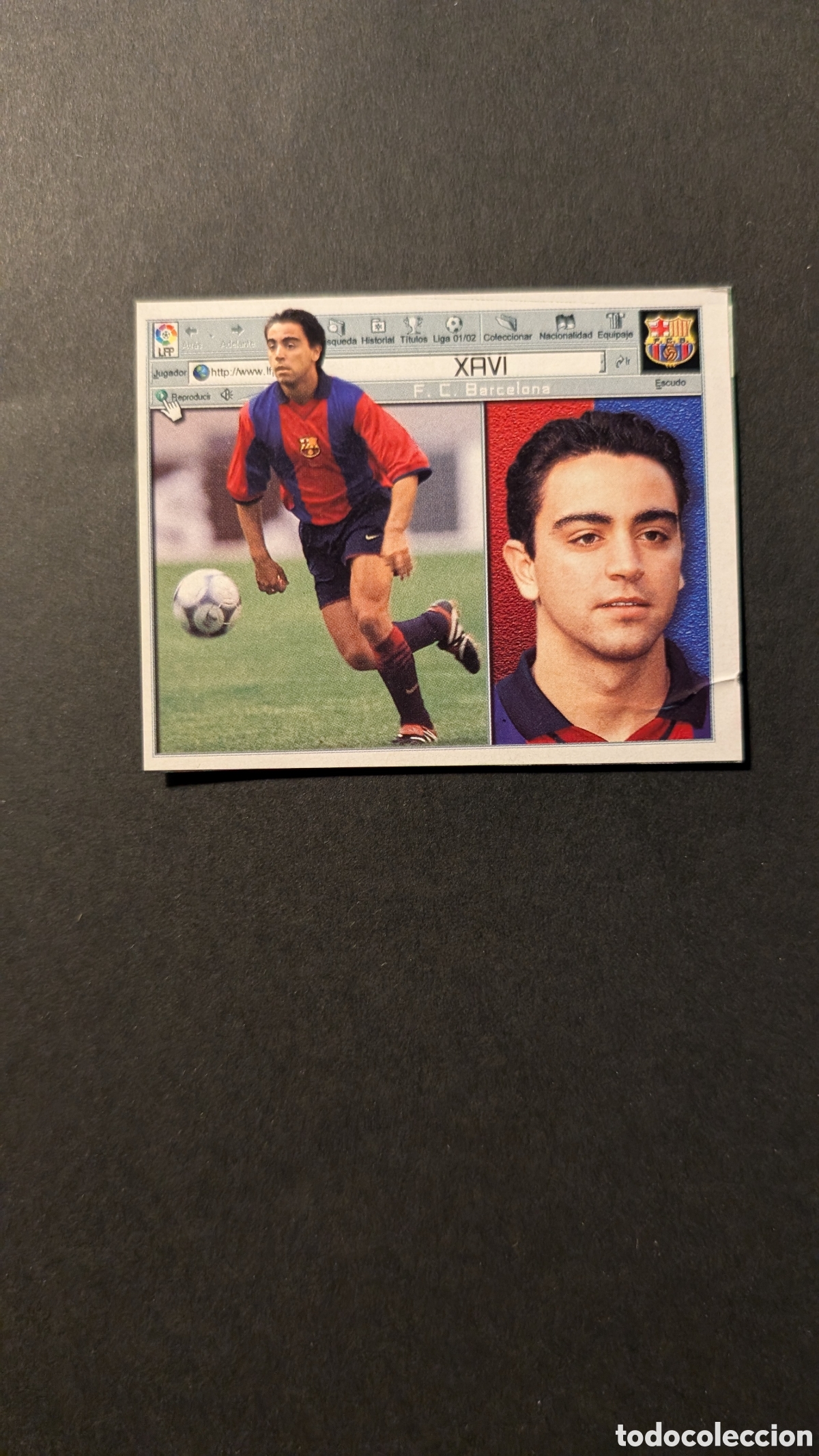 Cromos de F&uacute;tbol: XAVI BARCELONA LIGA ESTE 2001/02 01 02 RECORTADO
