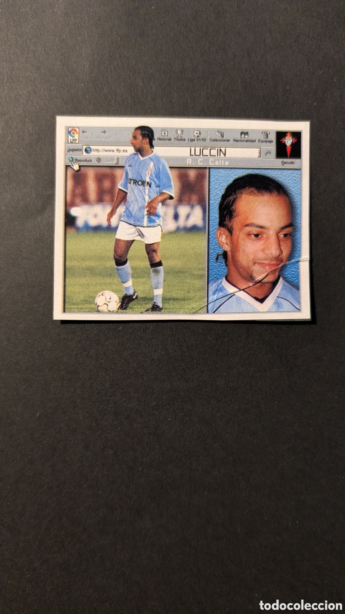 Cromos de F&uacute;tbol: LUCCIN CELTA COLOCA LIGA ESTE 2001/02 01 02 RECORTADO