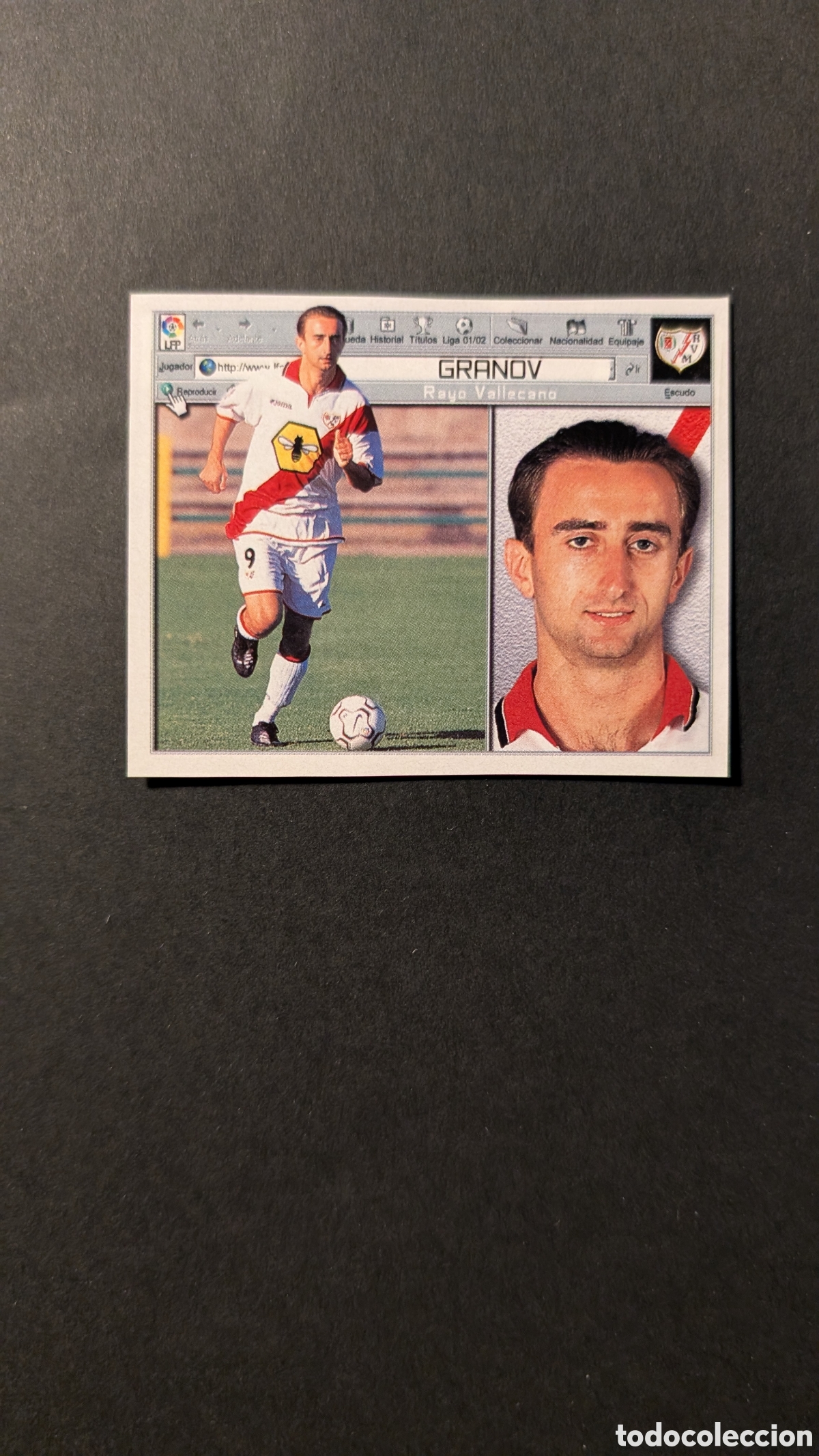 Cromos de F&uacute;tbol: GRANOV RAYO VALLECANO COLOCA LIGA ESTE 2001/02 01 02 RECORTADO