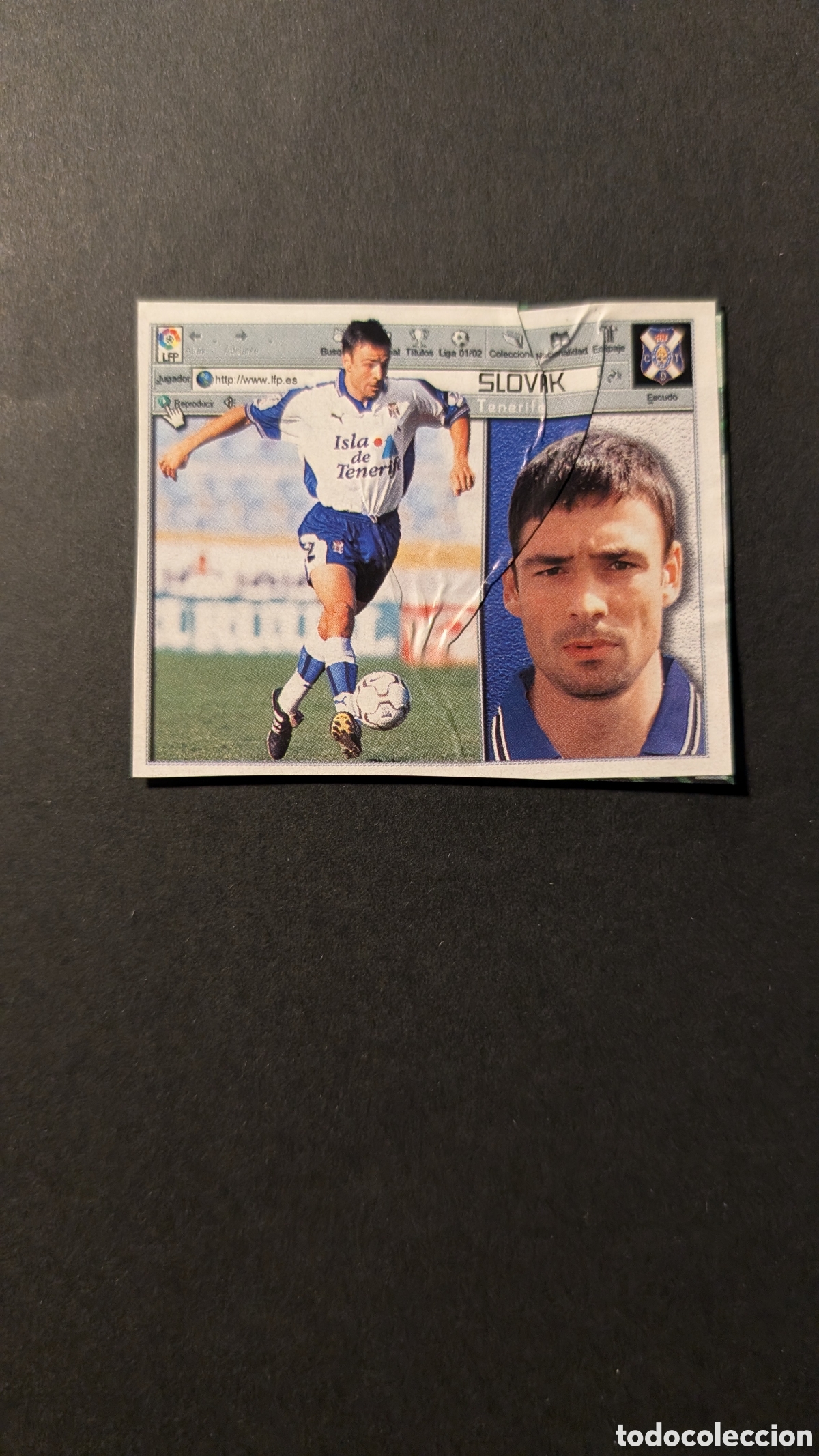 Cromos de F&uacute;tbol: SLOVAK TENERIFE COLOCA LIGA ESTE 2001/02 01 02 RECORTADO