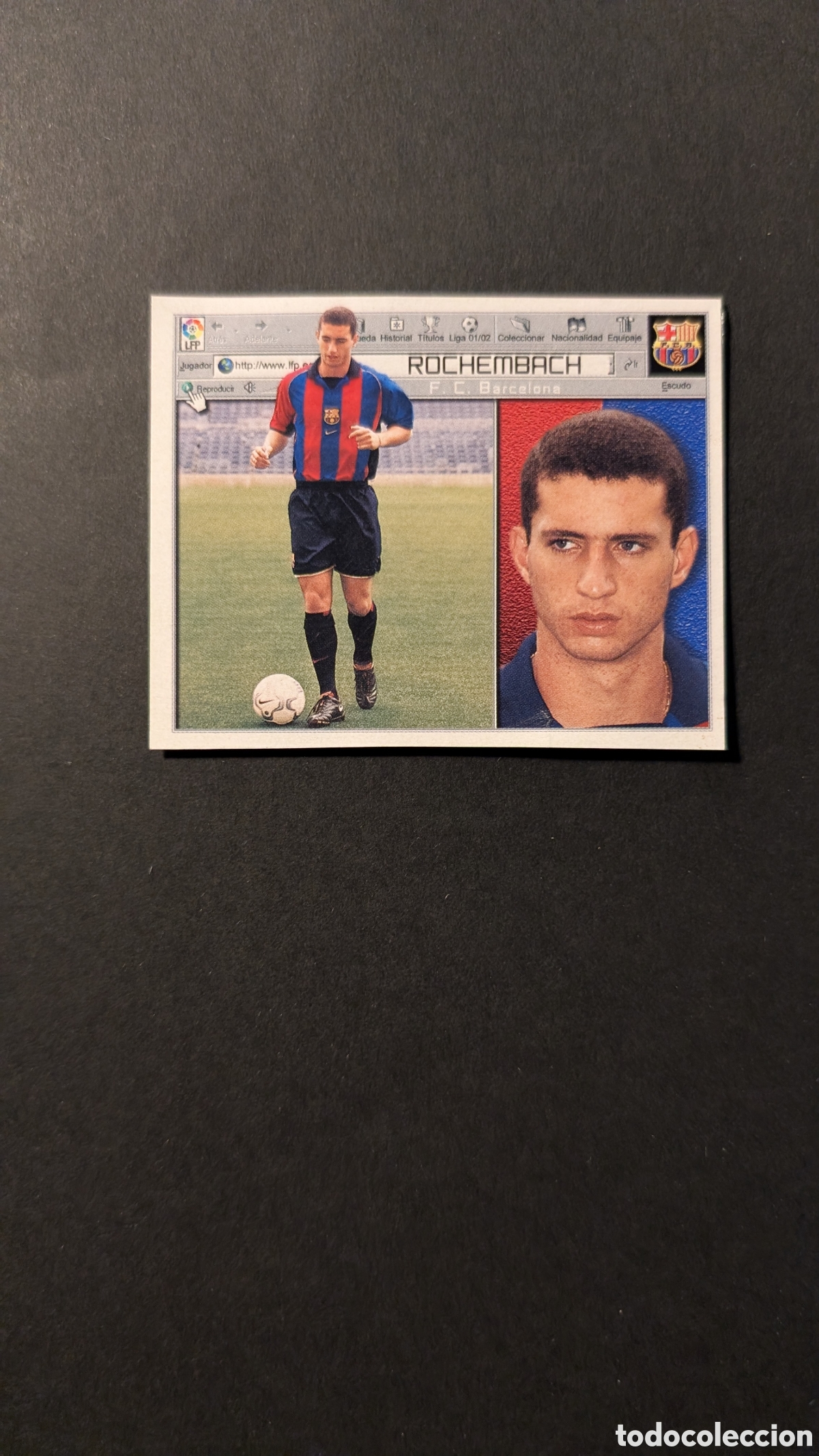 Cromos de F&uacute;tbol: ROCHEMBACH BARCELONA FICHAJE 1 LIGA ESTE 2001/02 01 02 RECORTADO