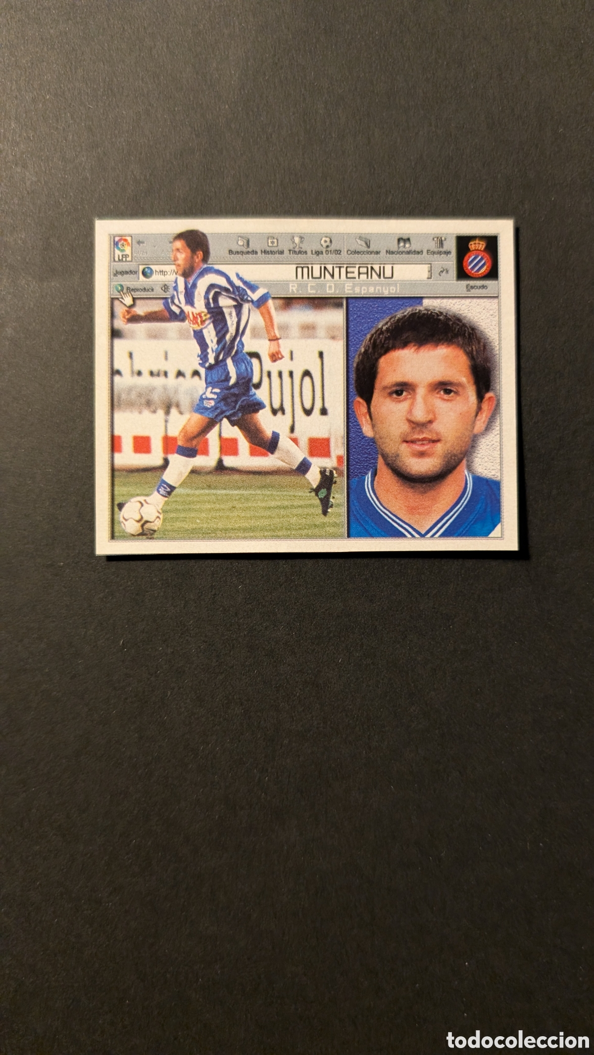 Cromos de F&uacute;tbol: MUNTEANU ESPANYOL FICHAJE 24 LIGA ESTE 2001/02 01 02 RECORTADO