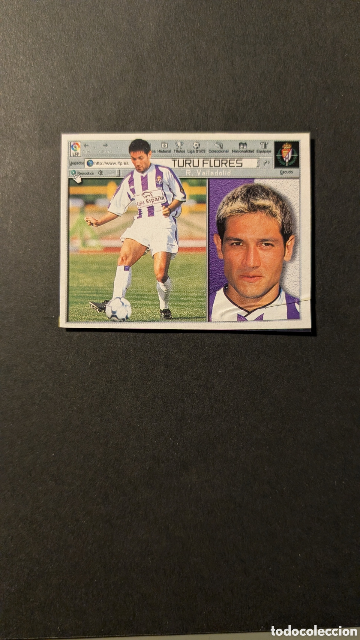 Cromos de F&uacute;tbol: TURU FLORES VALLADOLID FICHAJE 29 LIGA ESTE 2001/02 01 02 RECORTADO