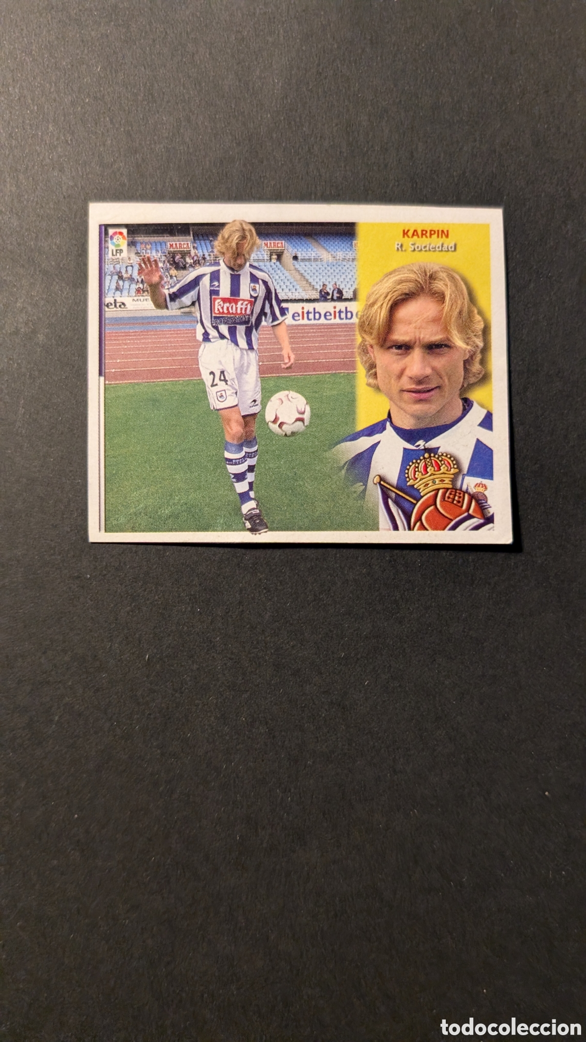 Fu&szlig;ball-Sticker: KARPIN REAL SOCIEDAD FICHAJE 27 LIGA ESTE 2002/03 02 03 RECORTADO