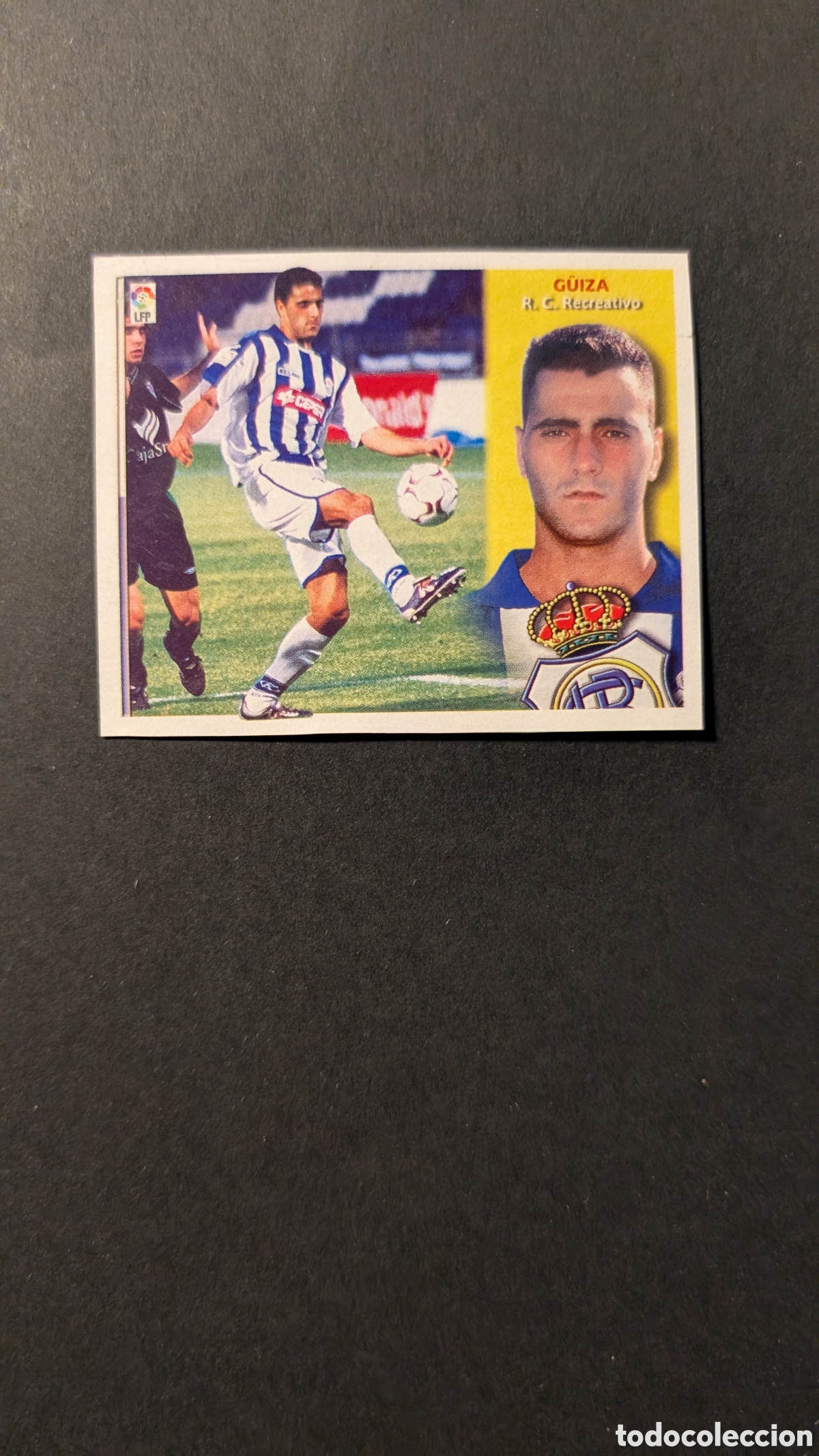 Fu&szlig;ball-Sticker: GUIZA RECREATIVO HUELVA FICHAJE 7 BIS LIGA ESTE 2002/03 02 03 RECORTADO