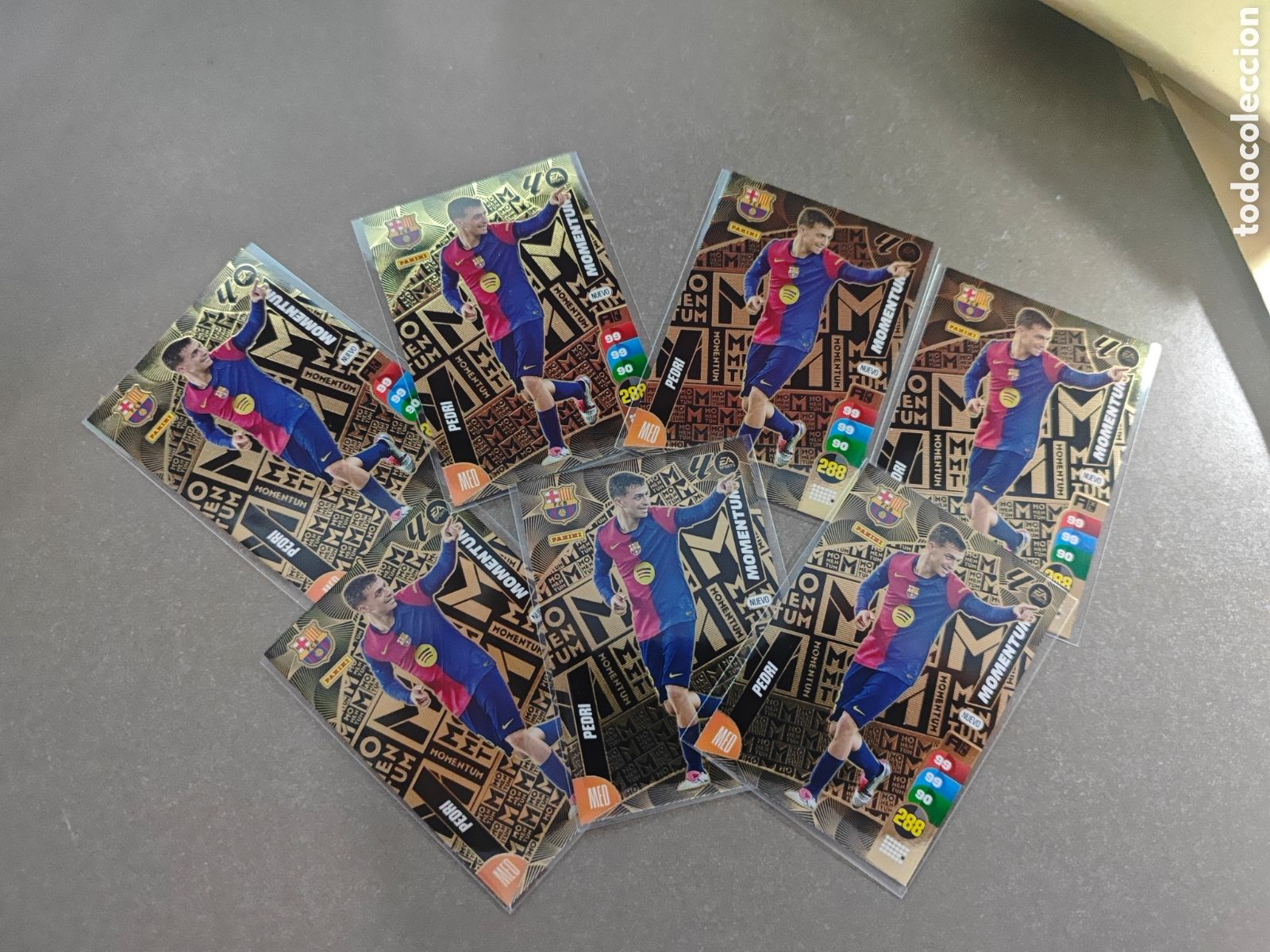 Cromos de F&uacute;tbol: 7 CROMOS Pedri Barcelona nuevo momentun adrenalyn 24-25