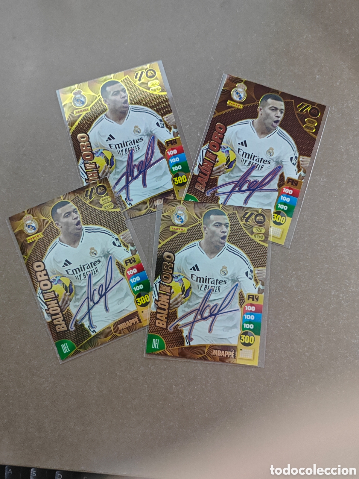 Cromos de F&uacute;tbol: 4 CROMOS 522 NUEVOS MBAPP&Eacute; FIRMADO. ADRENALYN XL. 2024-2025. LIGA 24-25.