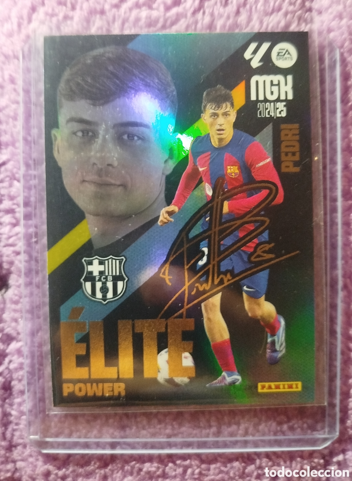 Cromos de F&uacute;tbol: Cromo de futbol. Pedri firma digital.