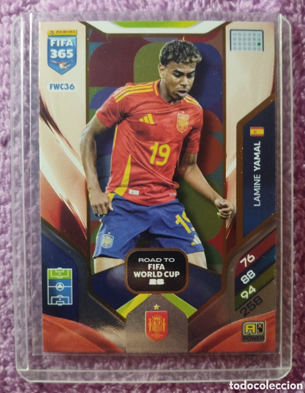 Cromos de F&uacute;tbol: Cromo de futbol. Lamine Yamal con la selecci&oacute;n