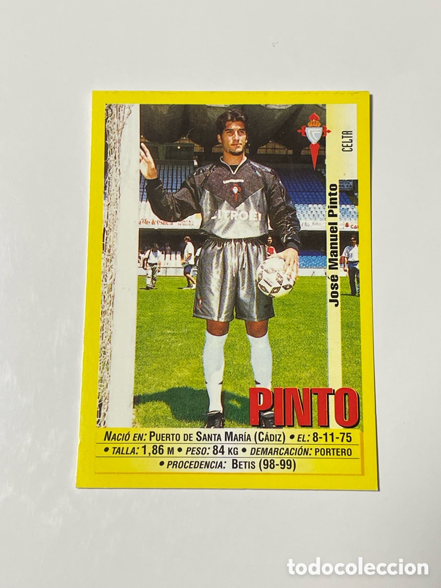Cromos de F&uacute;tbol: Jos&eacute; Manuel Pinto Panini Celta de Vigo 1999/2000 #95