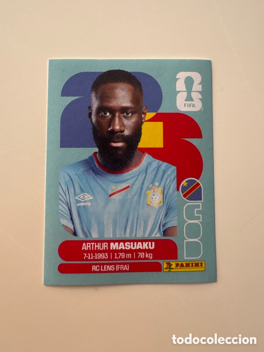 Cromos de F&uacute;tbol: Rep&uacute;blica del Congo COD MUNDIAL FIFA WORLD CUP 2026 STICKER PANINI COD5 &ndash; Arthur Masuaku N&ordm; 5