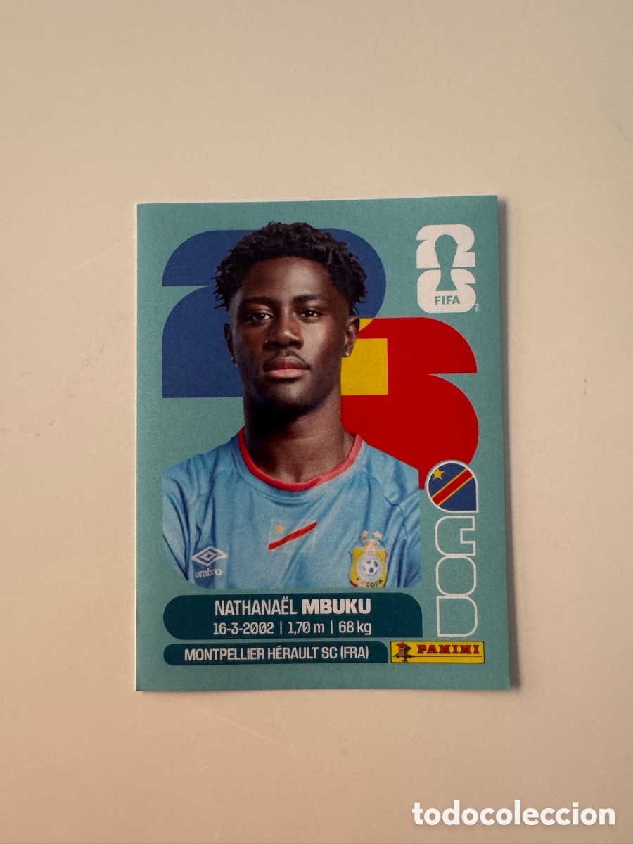 Cromos de F&uacute;tbol: Rep&uacute;blica del Congo COD MUNDIAL FIFA WORLD CUP 2026 STICKER PANINI COD20 &ndash; Nathana&euml;l Mbuku N&ordm; 20