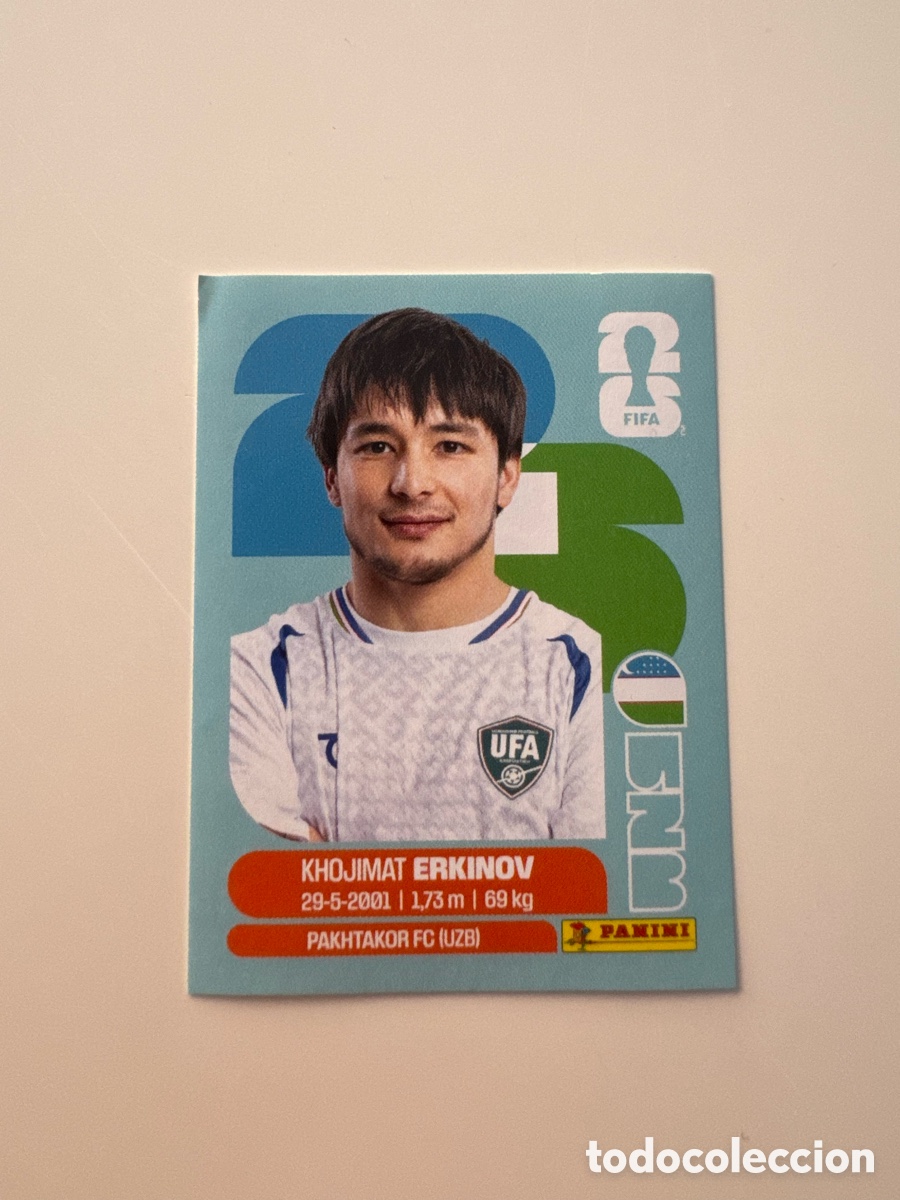 Cartes &agrave; collectionner de Football: Uzbekist&aacute;n UZB MUNDIAL FIFA WORLD CUP 2026 STICKER PANINI UZB15 &ndash; Khojiakbar Erkinov N&ordm; 15