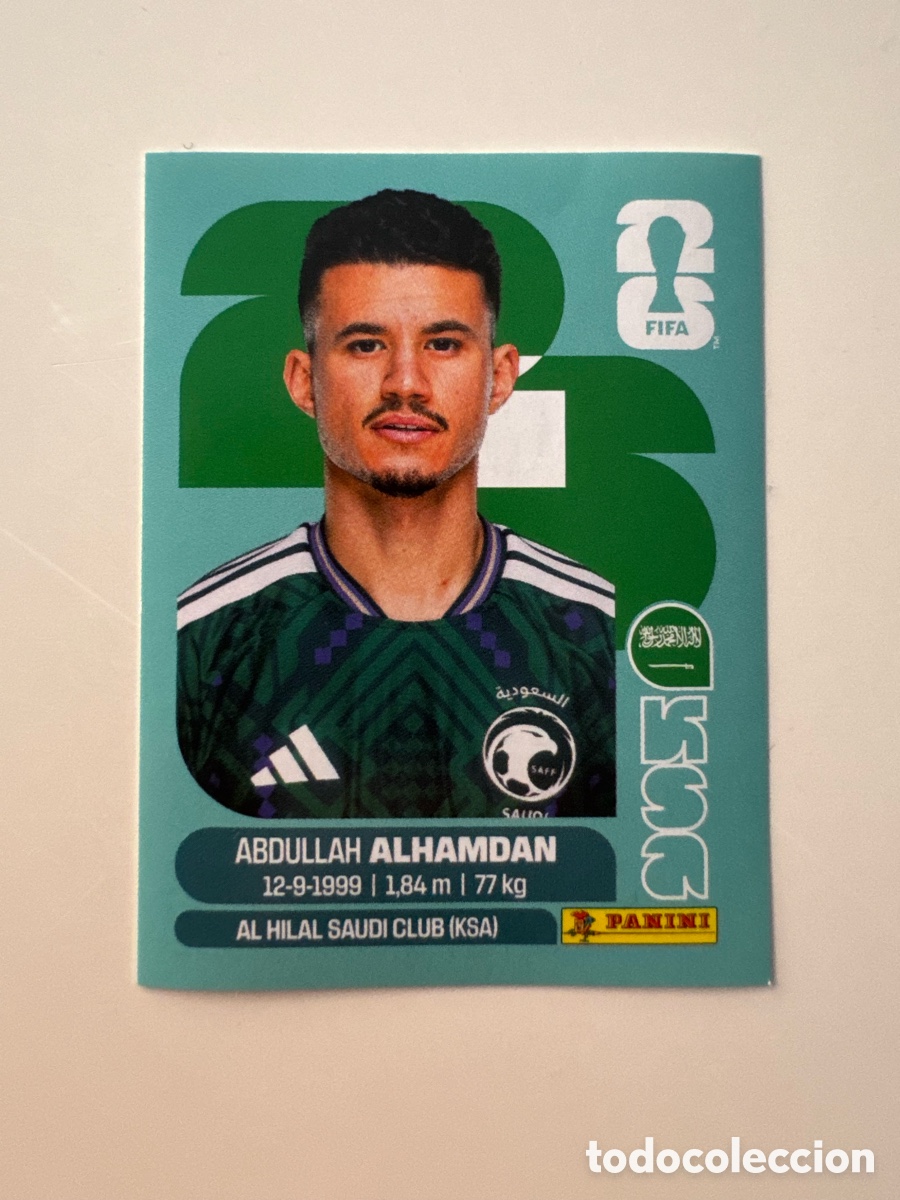 Cromos de F&uacute;tbol: Arabia Saud&iacute; KSA MUNDIAL FIFA WORLD CUP 2026 STICKER PANINI KSA20 &ndash; Abdullah AlHamdan N&ordm; 20